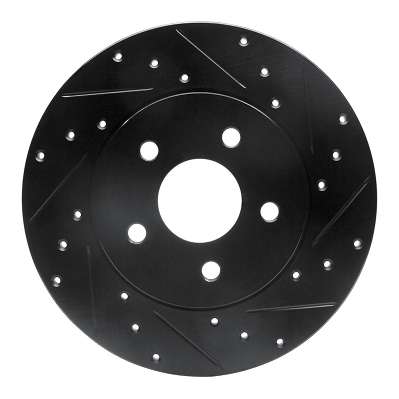 Ford Mondeo Brake Rotor (1) - Rear Right - R1 Concepts - Drilled & Slotted - Black - `01-`08